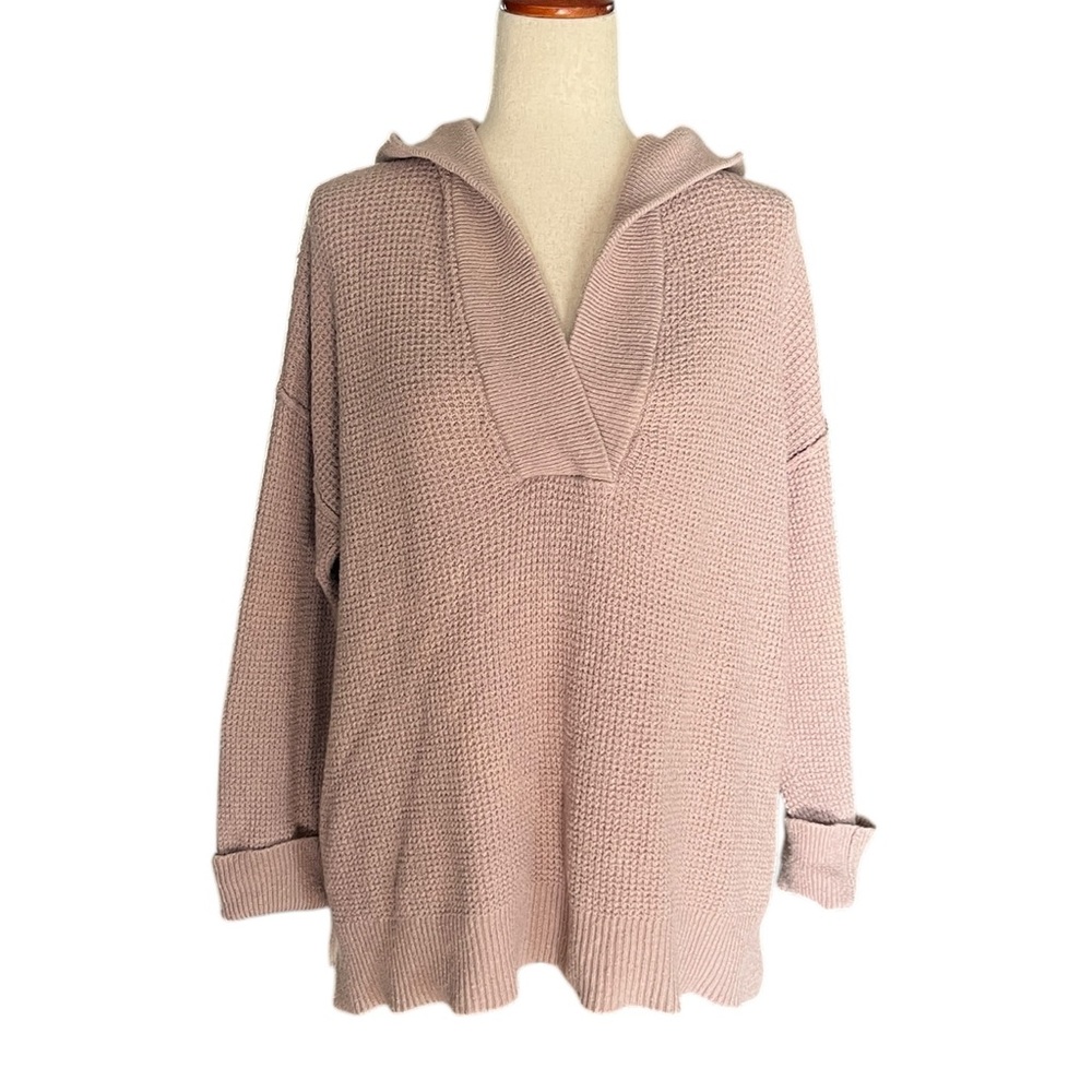 Aerie Oversized Hooded Shabby Chic Sweater